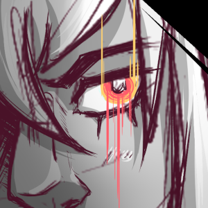 A close-up drawing of Majima Goro.