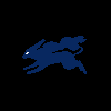 Pixel silhouette of a running Suicune from the start screen of Pokemon Crystal.